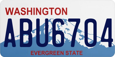 WA license plate ABU6704