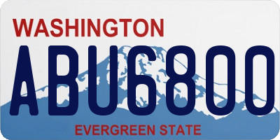 WA license plate ABU6800