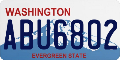 WA license plate ABU6802