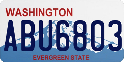 WA license plate ABU6803