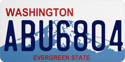 WA license plate ABU6804