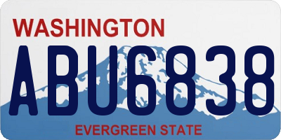 WA license plate ABU6838