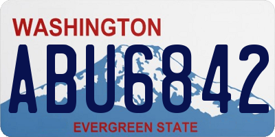 WA license plate ABU6842