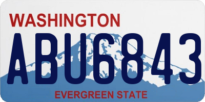 WA license plate ABU6843