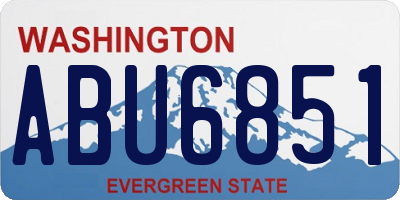 WA license plate ABU6851