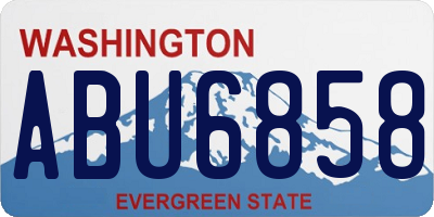 WA license plate ABU6858