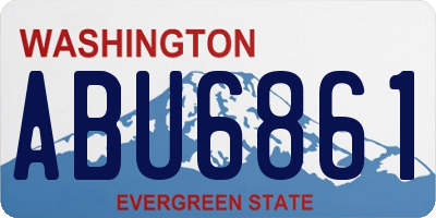 WA license plate ABU6861