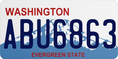 WA license plate ABU6863
