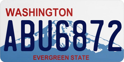 WA license plate ABU6872