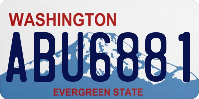 WA license plate ABU6881