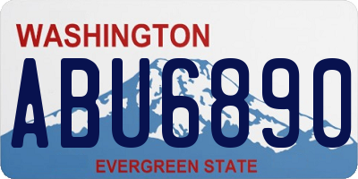 WA license plate ABU6890