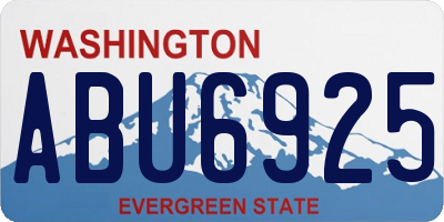 WA license plate ABU6925