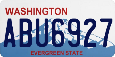 WA license plate ABU6927
