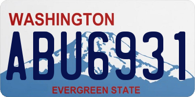 WA license plate ABU6931