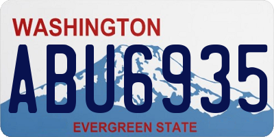 WA license plate ABU6935