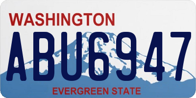 WA license plate ABU6947