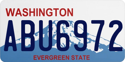 WA license plate ABU6972