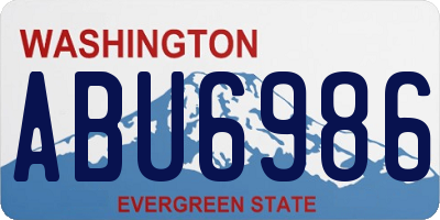 WA license plate ABU6986