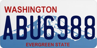 WA license plate ABU6988