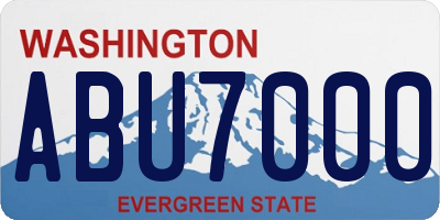 WA license plate ABU7000