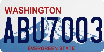 WA license plate ABU7003