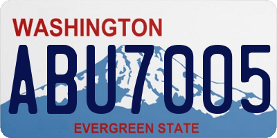 WA license plate ABU7005