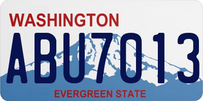 WA license plate ABU7013
