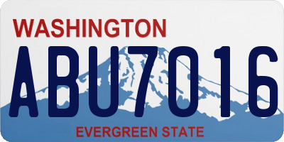WA license plate ABU7016