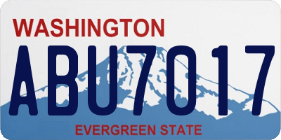 WA license plate ABU7017