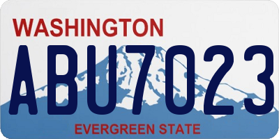 WA license plate ABU7023