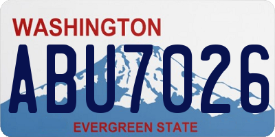 WA license plate ABU7026
