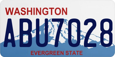 WA license plate ABU7028