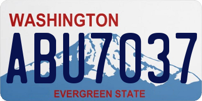 WA license plate ABU7037