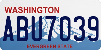 WA license plate ABU7039