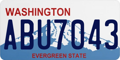 WA license plate ABU7043