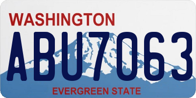 WA license plate ABU7063