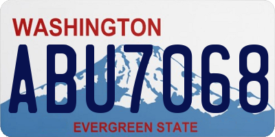 WA license plate ABU7068