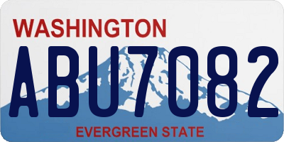 WA license plate ABU7082
