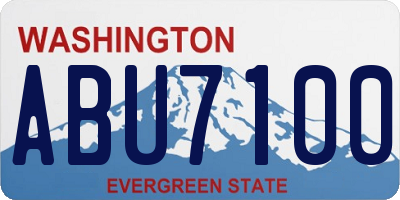 WA license plate ABU7100