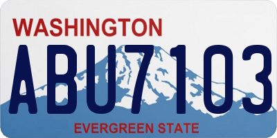 WA license plate ABU7103