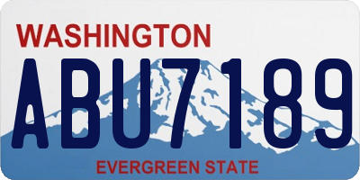WA license plate ABU7189
