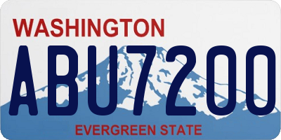 WA license plate ABU7200