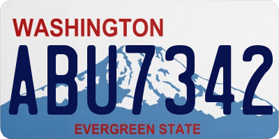 WA license plate ABU7342