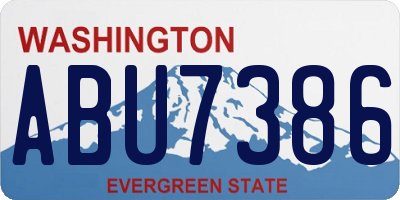 WA license plate ABU7386
