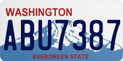 WA license plate ABU7387