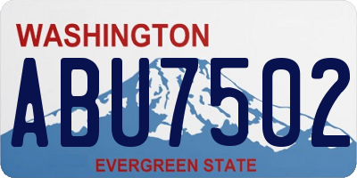 WA license plate ABU7502