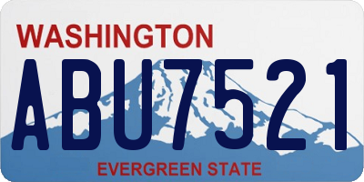 WA license plate ABU7521