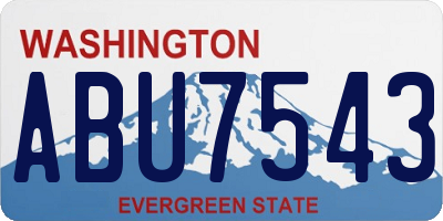 WA license plate ABU7543