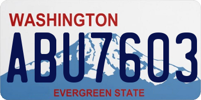 WA license plate ABU7603