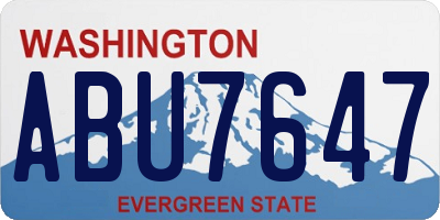WA license plate ABU7647